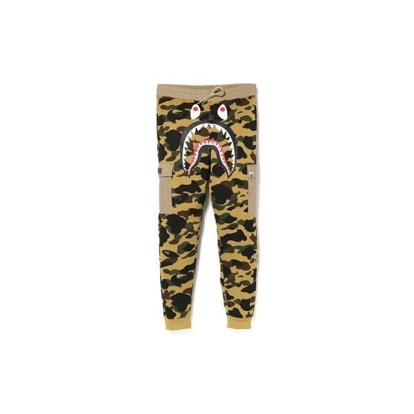 A bathing ape bape 1st camo shark slim sweat cargo pants 黃迷彩