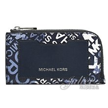 【茱麗葉精品】全新精品 MICHAEL KORS 專櫃商品 COOPER 撞色印花多卡式零錢包.深藍 現貨