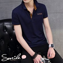 【Y140】SMILE-帥性穿著．夏季男韓版修身配色翻領短袖POLO衫