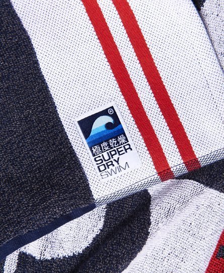 跩狗嚴選 極度乾燥 Superdry 條紋提花 海灘巾 純棉 毛巾 浴巾Beach Towel 深藍