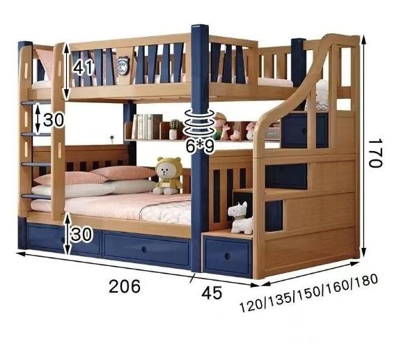 兒童上下床 實木 訂製上下床全實木上下床 字母床 實木 實體店定制尺寸 兒童兩層高低床美式子母床