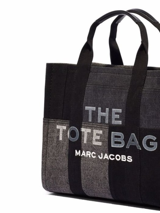 《全新真品》Marc Jacobs MINI TRAVELER TOTE BAG 黑色牛仔拼布 手提/斜背/拖特包