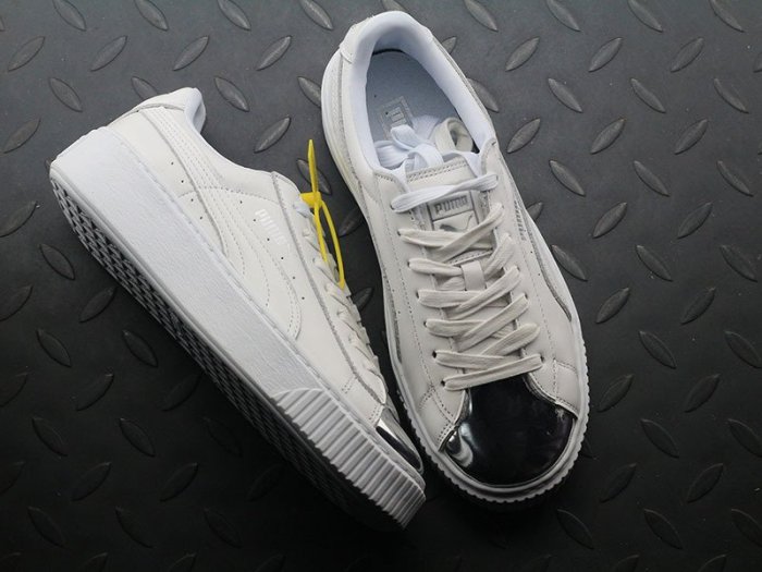 Puma Basket Platform彪馬蕾哈娜 松糕鞋板鞋 白銀頭366169-01