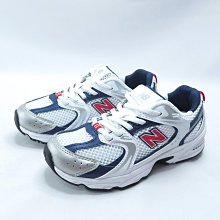 New Balance 530 中童 PZ530LO 復古 休閒鞋 寬楦 鬆緊帶 白紅藍【iSport愛運動】