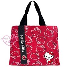 ♥小花花日本精品♥ Hello Kitty  電繡布章 方形 帆布手提袋 外出袋 補習袋 購物袋~3