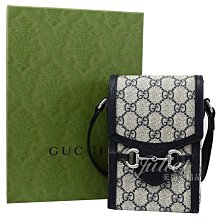 【茱麗葉精品】全新商品 GUCCI 專櫃商品 625615 Horsebit 1955經典印花斜背手機包.深藍 預購無現貨