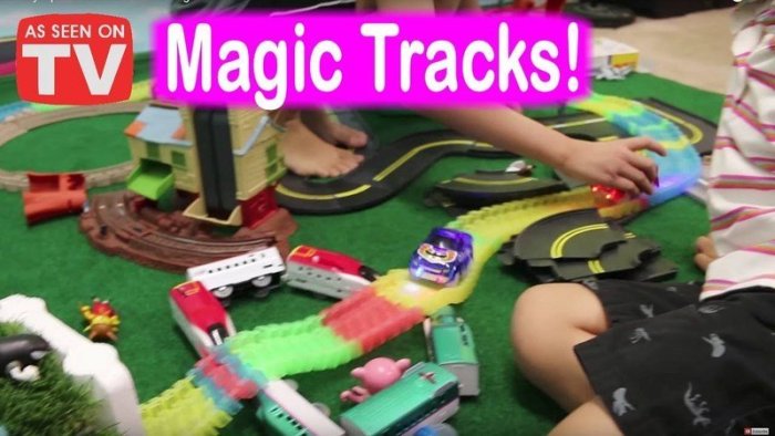 【NF124 電動螢光軌道車】magic tracks DIY 電動兒童玩具汽車 DIY拼裝套裝 兒童軌道車 NFO