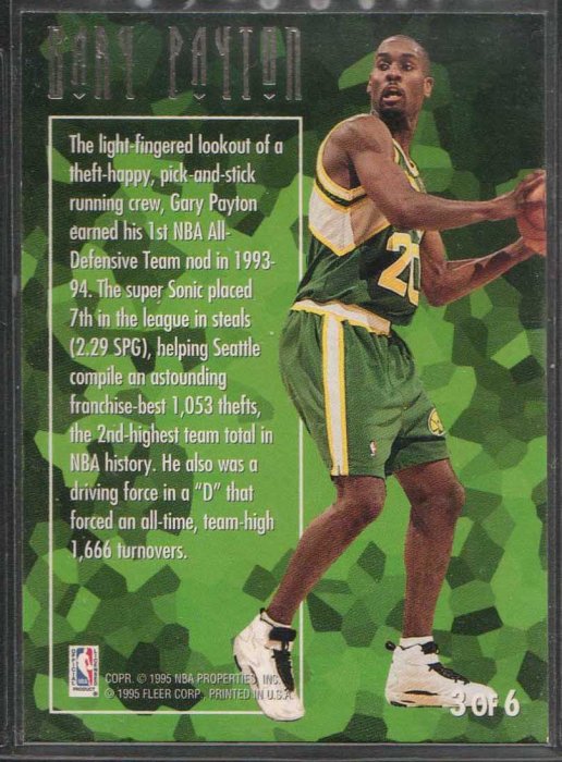 94-95 FLEER ULTRA DEFENSIVE GEMS #3 GARY PAYTON