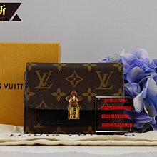 ☆優買二手精品名牌店☆ LV M62578 FLOWER 原花 老花 黑色 牛皮 鎖頭 三折 拉鍊 零錢袋 短夾 全新品