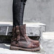 歐美 新款 網紅爆款潮靴 潮酷個性 舒適英倫風馬丁靴 高品質中筒機車騎士靴 2色 (V1389)