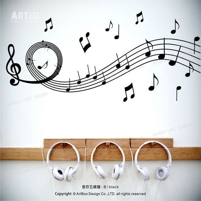 阿布屋壁貼》音符五線譜B-L‧窗貼 律動 音樂 教室 網美牆 櫥窗設計.