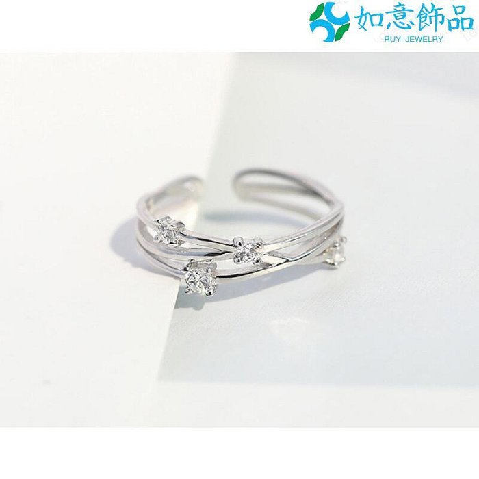 原創設計星星戒指女生韓國戒指開口可調式戒指尾戒925純銀戒指轉運戒指閨蜜造型戒指鋯石戒指食指戒-如意飾品