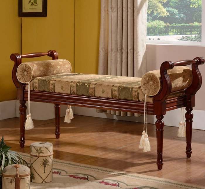 佛藝館 歐式古典傢俱 高貴典雅 床前椅 床尾椅 客房 主臥室擺設（GA-2063）