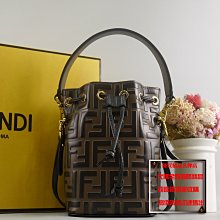 優買二手精品名牌店 FENDI 8BS010 MON TRESOR MINI NOE 全皮 水桶包 斜背包 手提包 激新