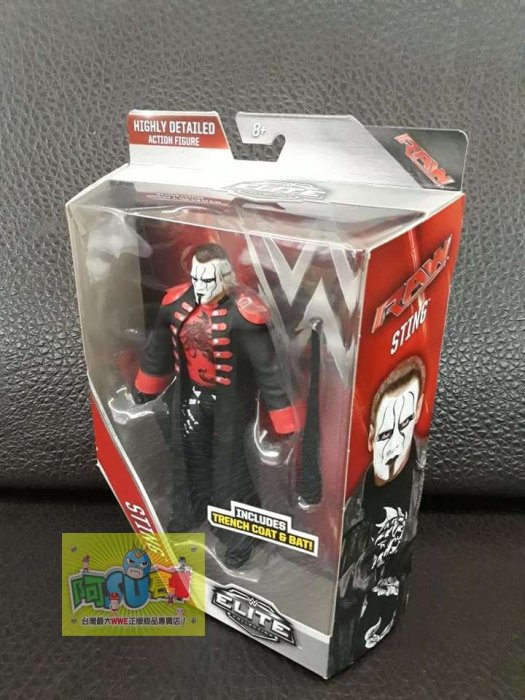 ☆阿Su倉庫☆WWE摔角 Sting Elite 39 Figure 傳奇巨星蠍王史汀最新款人偶公仔附大衣 熱賣特價中