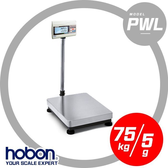 【hobon 電子秤】PW電子計重台秤 【75Kg x5g 】台面33x45cm