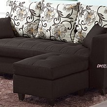 【DH】商品貨號vc437-3商品名稱《西莎》L型黑色布面造型沙發  /可拆洗/腳椅可收納置物。主要地區免運費