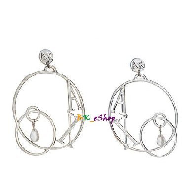 【美衣大鋪】☆ AX ARMANI EXCHANGE 正品☆Logo stone hoop 美耳環