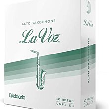 §唐川音樂§【RICO LA VOZ ALTO SAX REED 薩克斯風 中音 爵士 竹片 10片裝】