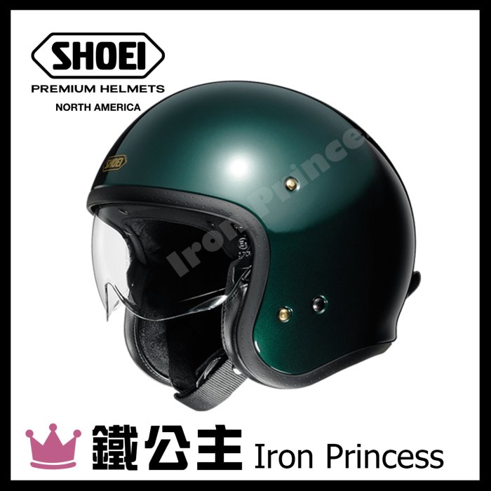 【鐵公主騎士部品】日本 SHOEI J-O 霧銀3/4罩 安全帽 時尚 復古 嬉皮 哈雷 偉士 凱旋 可掀內鏡片 咖啡