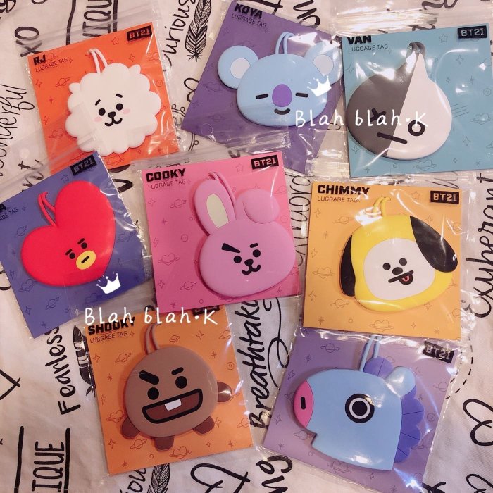 韓國 BT21 行李吊牌 防彈少年團 BTS CHIMMY TATA COOKY KOYA SHOOKY RJ MANG VAN