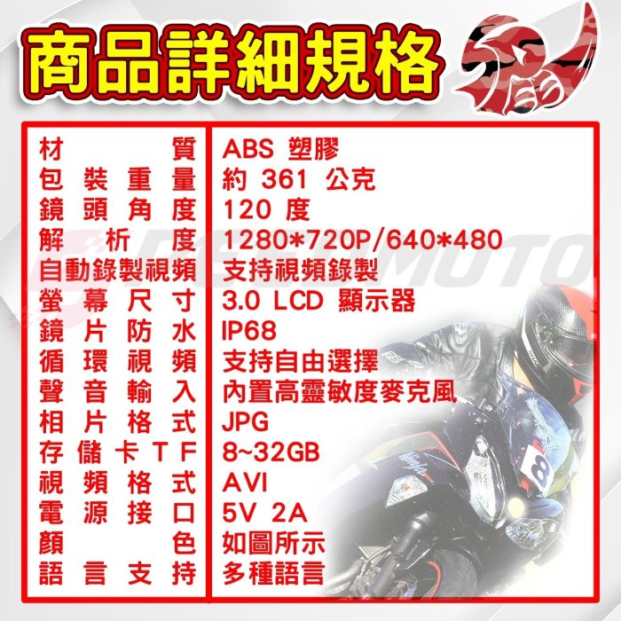 【Speedmoto】超高CP值送記憶卡 行車紀錄器 機車行車記錄器 前後雙鏡頭 防水鏡頭 重機 速克達