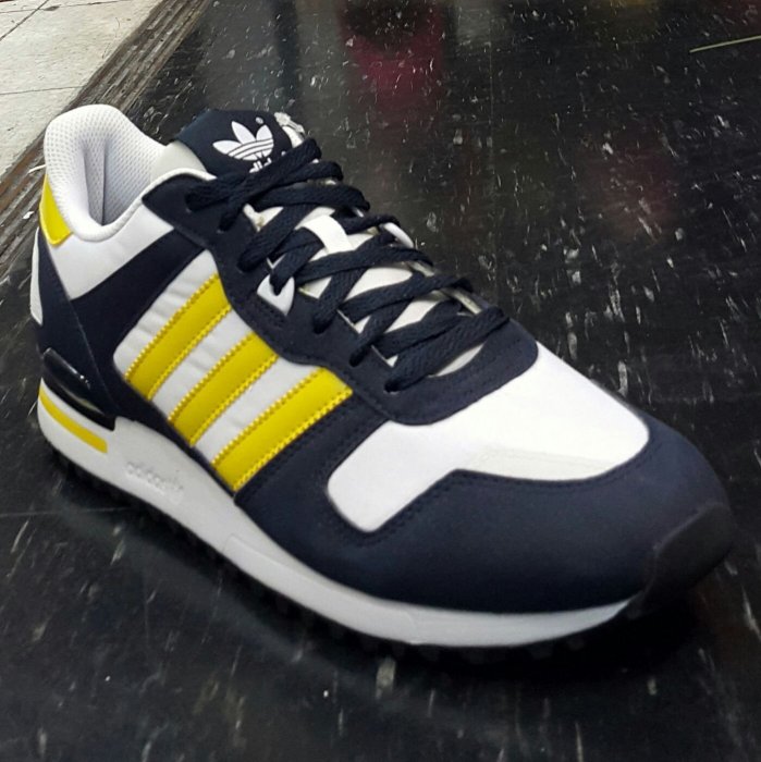 ADIDAS ZX 700 D65286 慢跑鞋 復古 網布 白色 藍色 深藍色 黃色