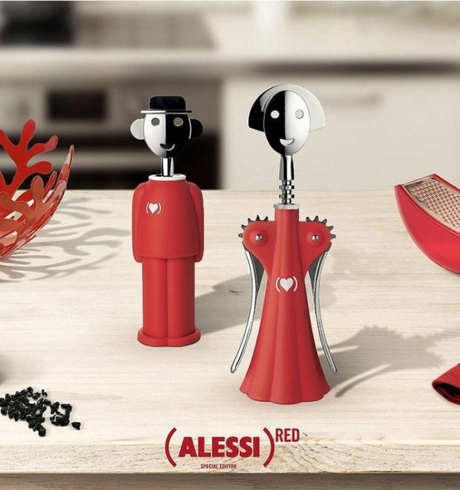 【絕版限量】義大利 Alessi Anna G 安娜不鏽鋼紅酒開瓶器  紅色特別版