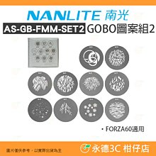 南冠 南光 NANLITE AS-GB-FMM-SET2 投影頭GOBO圖案組-2 公司貨 FORZA60 適用