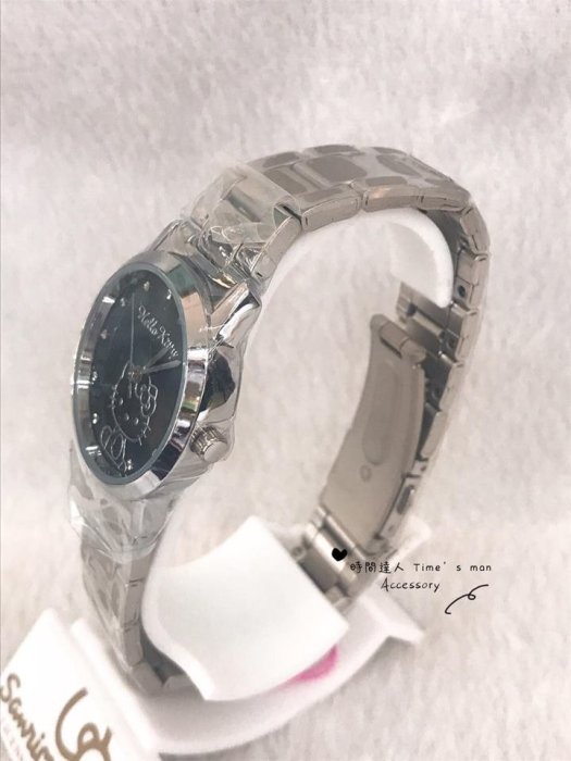 [時間達人]SANRIO三麗鷗 凱蒂貓Hello Kitty手錶流行錶系列石英手錶HK608WBI 不鏽鋼帶 黑面 學生
