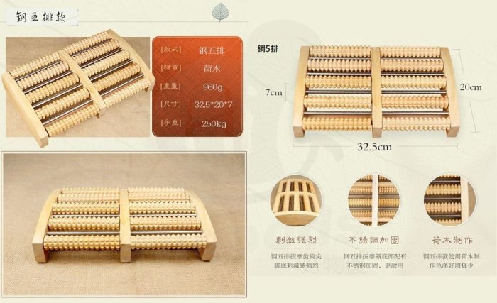 全實木製腳底按摩器湧泉穴位木質滾輪式腿部腳部按摩足底足部按摩家用[好工具_HiGoods 好物優]