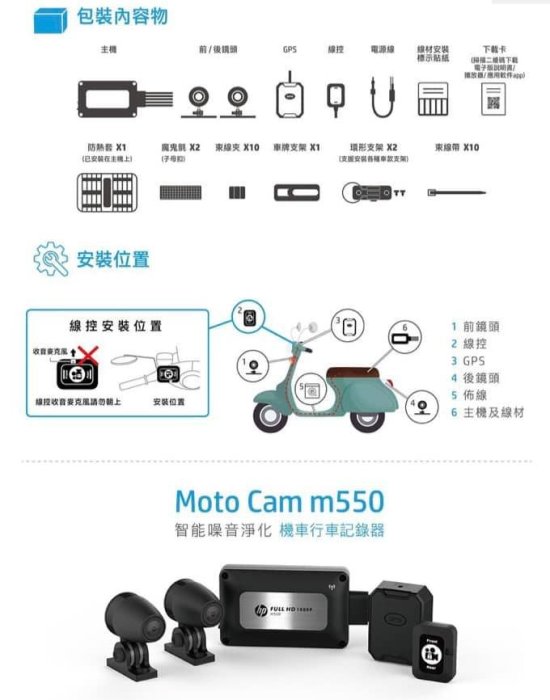 {鼎富拿國際} HP 惠普 M550 SONY感光元件 GPS 機車行車記錄器 環島記錄 重機行車記錄器