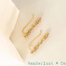 Wanderlust+Co 澳洲品牌 鑲鑽白色極光 貼合耳廓耳環 Aurora 絕版下殺