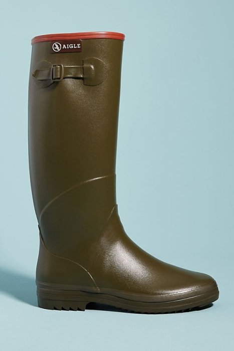 Aigle 法國時尚戶外品牌 Westerlind經典長筒雨靴  時尚墨綠 百搭   size37