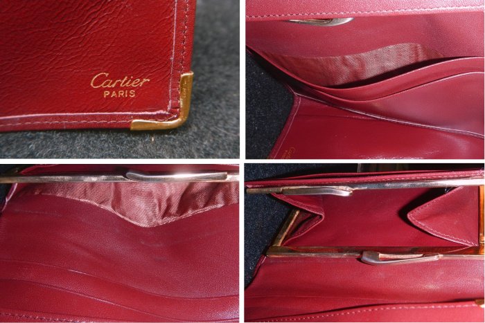 【夜間飛行】(保證100%真品) Cartier經典暗紅真皮三折中夾/限時特價
