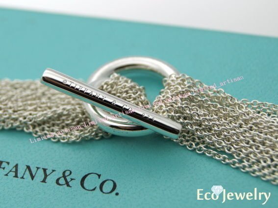 《Eco-jewelry》【Tiffany&Co】稀有款 T扣open heart愛心多鍊純銀925項鍊~專櫃真品已送洗