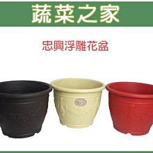 【蔬菜之家滿額免運005-D102】忠興8吋浮雕花盆米白色、磚紅色、棕色共3色※此商品運費適用宅配※