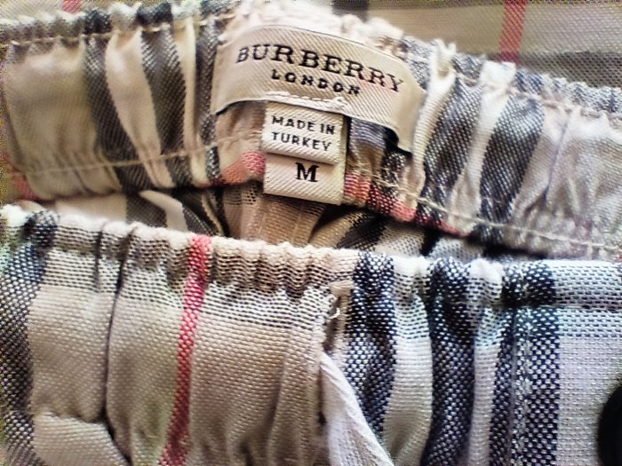 全新真品 Burberry 型男 經典格紋 抽繩綁帶 渡假休閒運動長褲 舒適好穿M號 土耳其製 購於英國