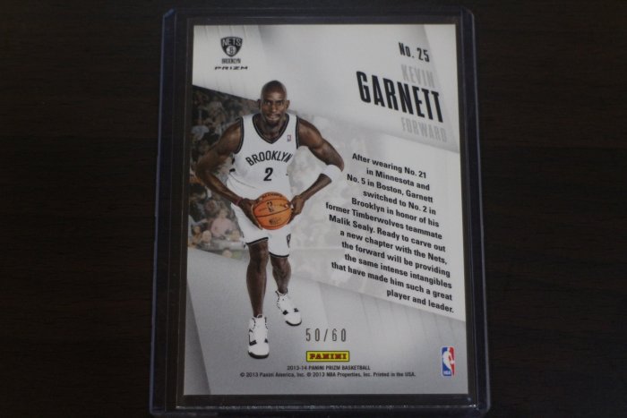 2013-14 Prizm Kevin Garnett 限量60張~亮面特卡~名人堂 SILVER SP RARE~