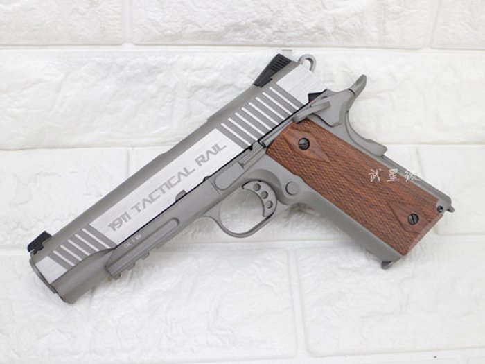 台南 武星級 MILBRO M1911 RAIL CO2槍 銀 ( 生存遊戲BB槍BB彈COLT45手槍短槍柯特1911