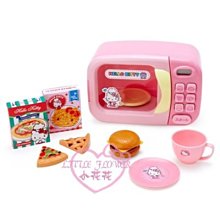 ♥小花花日本精品♥HelloKitty迷你微波爐披薩漢堡料理套裝玩具組~3