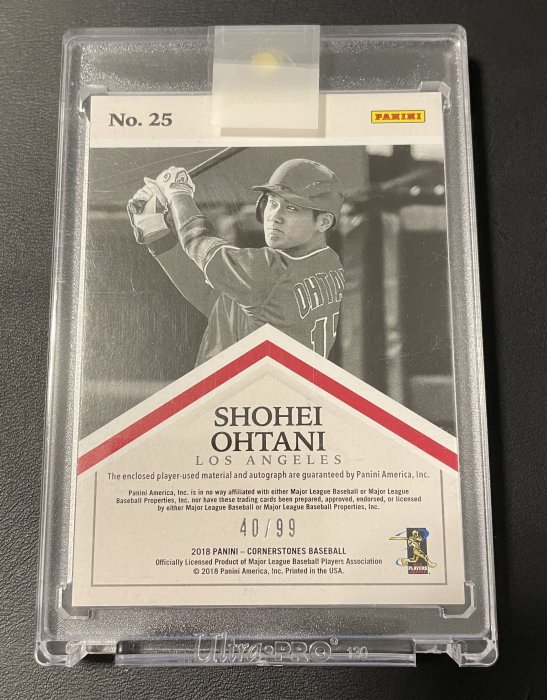 大谷翔平Shohei Ohtani 2018 Panini Cornerstones RC Auto 限量99張 