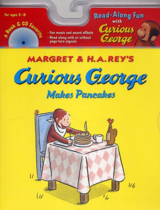 ＊小貝比的家＊CURIOUS GEORGE MAKES PANCAKES /平裝書+CD/3~6歲