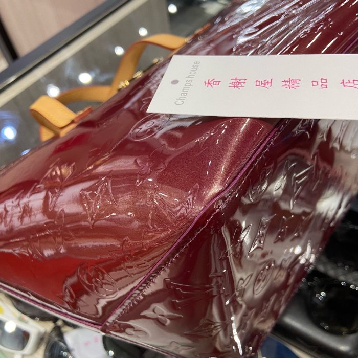 ⭐️ 香榭屋精品店 ⭐️ LV Louis Vuitton 暗紅色漆皮金牌拉鍊水餃包 手提包 (XB8971)