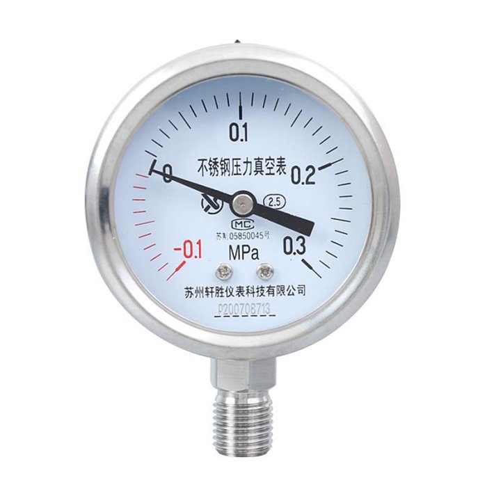 壓力表Y60BF -0.1-0.3MPa 不銹鋼真空壓力表 不銹鋼真空表 壓力真空表