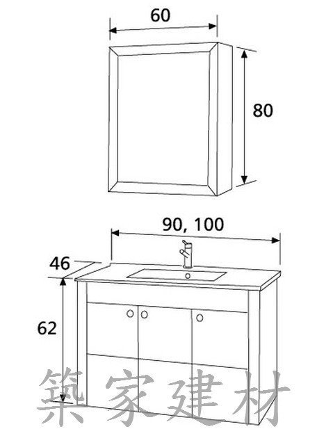 【AT磁磚店鋪】Corins柯林斯衛浴 NH-T100 100cm拼花 浴櫃組  歐風浴櫃 典雅帶有設計感