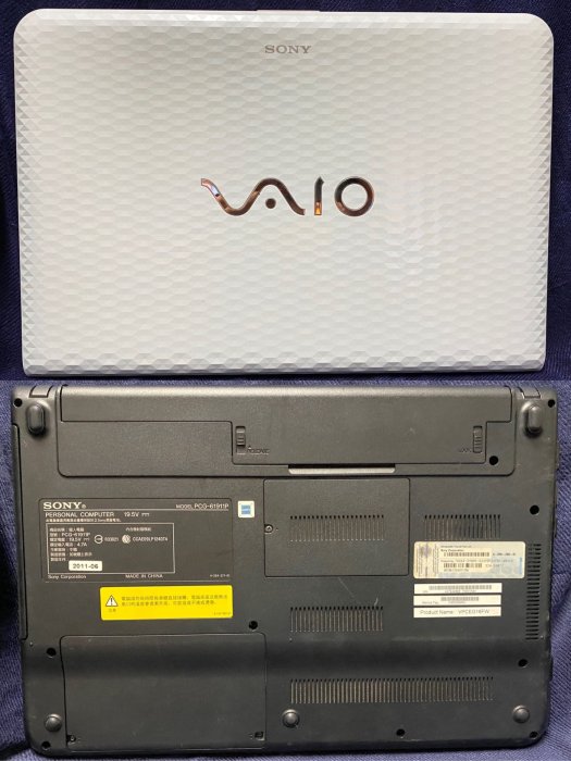 SONY 索尼 VAIO VPCEG18FW/W 14吋筆記型電腦 (14吋/i5-2410/4G//珍珠白) 無硬碟 無作業系統