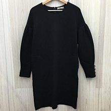 【愛莎＆嵐】 SO NICE 女 黑色圓領長袖素面洋裝(有口袋)/40(全新) 11212 22