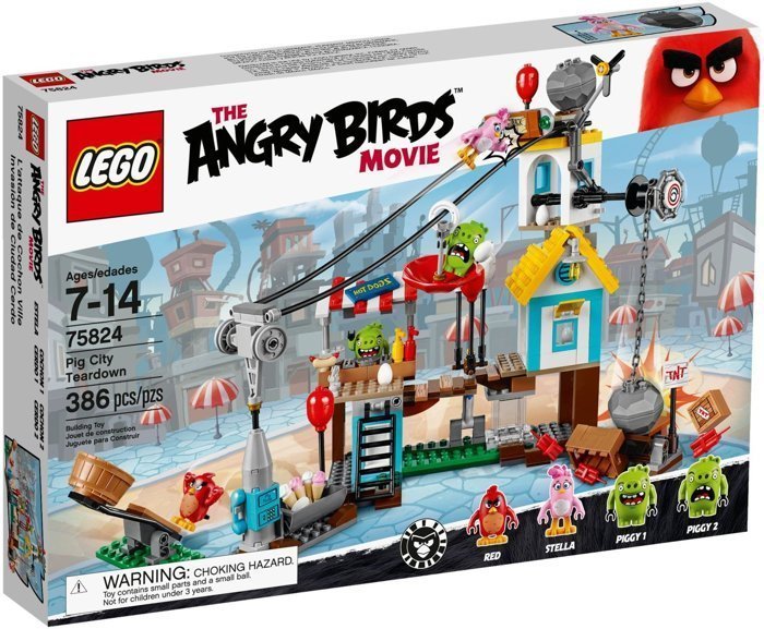 【LEGO 樂高】全新正品 益智玩具 積木/ Angry Birds 憤怒鳥玩電影 豬豬城鎮戰 銳德Red 75824