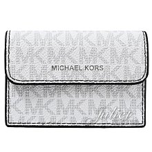 【茱麗葉精品】全新商品 MICHAEL KORS 專櫃商品 COOPER 經典印花風琴式卡片零錢包.白 現貨